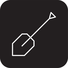 Shovel Construction icon with black filled line style. gardening, equipment, tool, construction, handle, dig, scoop. Vector illustration