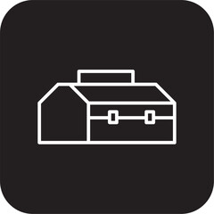 Tool box Construction icon with black filled line style. tool, equipment, repair, service, maintenance, kit, mechanic. Vector illustration