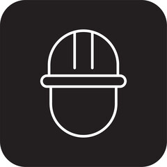 Contractor Construction icon with black filled line style. builder, engineer, worker, building, industrial, engineering, avatar. Vector illustration