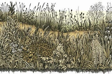 Grass Border, Vector Illustration