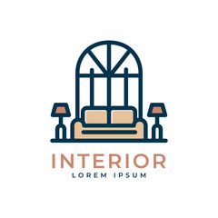 Fototapeta premium Minimalist home decoration interior logo design