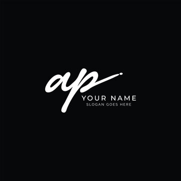 A, P, AP Initial letter handwritten and signature vector image logo