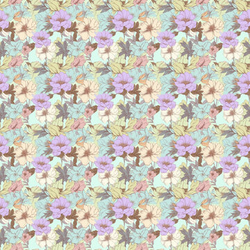 Papier Numérique Spring Floral - style aquarelle fleuri - 3600 x 3600 - Utilisation commerciale - Arrangement floral © mical