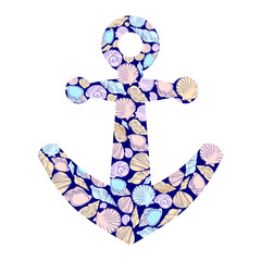 nautical anchor with shells
