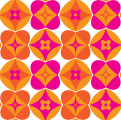 Abstract Hand Drawing Retro Tile Geometric Shapes Seamless Vector Pattern Isolated Background 