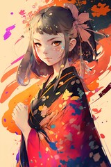 girl in kimono
