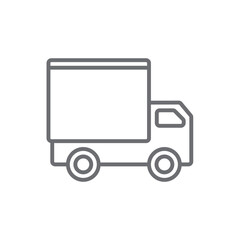 Shipping Truck Shopping icon with black outline style. delivery, transportation, transport, truck, fast, cargo, deliver. Vector illustration
