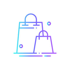 Shopping Bag Shopping icon with blue duotone style. buy, retail, package, shop, commercial, packaging, purchase. Vector illustration