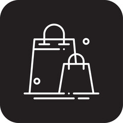 Shopping Bag Shopping icon with black filled line style. buy, retail, package, shop, commercial, packaging, purchase. Vector illustration