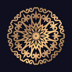 Elegant Flower Pattern ornamental with golden mandala background Vector Template