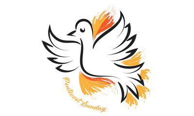 Pentecost poster design for print or use as card, flyer or T shirt