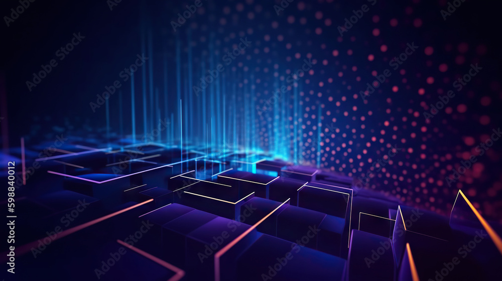 Poster modern abstract digital 3d background. copy space. based on generative ai