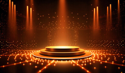 stage background with lights and spotlights