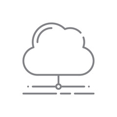 Cloud Network Information technology icon with black outline style. internet, data, connection, web, database, information, server. Vector illustration