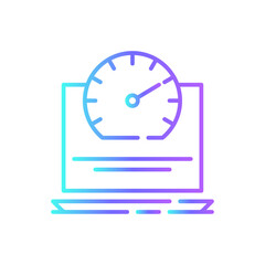 Laptop Perfomance Information technology icon with blue duotone style. concept, technology, equipment, pc, graphic, dice, digital. Vector illustration