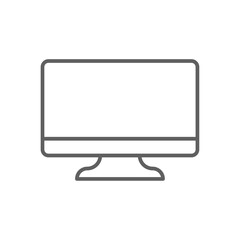 Computer Information technology icon with black outline style. pc, screen, laptop, monitor, technology, device, electronic. Vector illustration