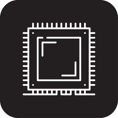 Processor Chip Information technology icon with black filled line style. cpu, digital, board, network, engineering, microchip, motherboard. Vector illustration