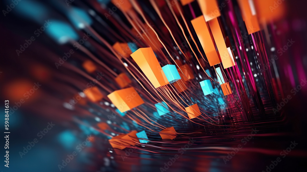 Poster modern abstract digital 3d background. copy space. based on generative ai