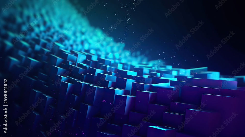 Poster modern abstract digital 3d background. copy space. based on generative ai