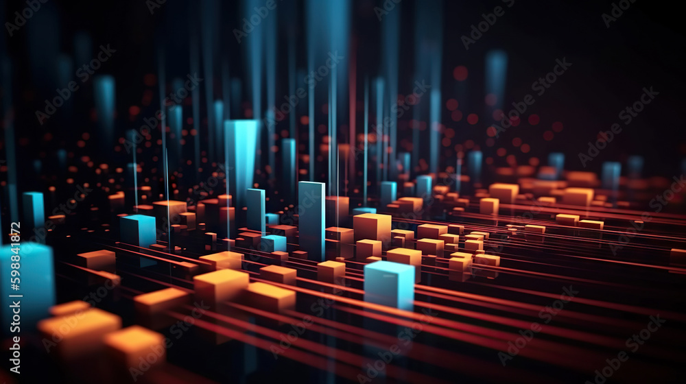 Poster modern abstract digital 3d background. copy space. based on generative ai