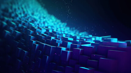 Modern abstract digital 3D background. Copy space. Based on Generative AI