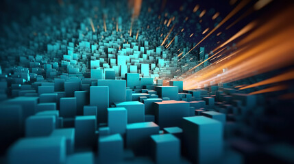 Obraz premium Modern abstract digital 3D background. Copy space. Based on Generative AI