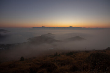 Early in the morning in Paros island of Greece. Sunrise with clouds