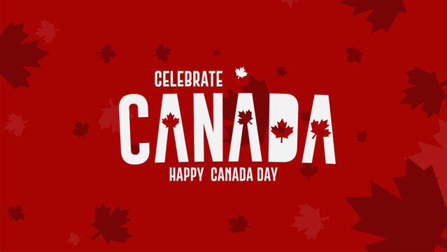 Happy Canada Day celebration Holiday concept. The backdrop for red color vector illustration.
