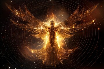 The Celestial Entity Metatron: God's Highest Angel and Prophet of Divine Transformation, Generative AI - obrazy, fototapety, plakaty