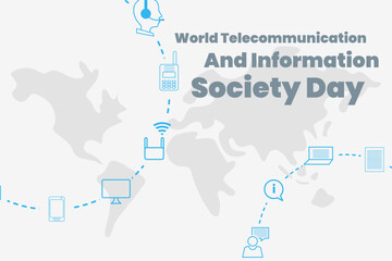 Obraz premium Illustration vector graphic of world telecommunication and information society day. Good for poster