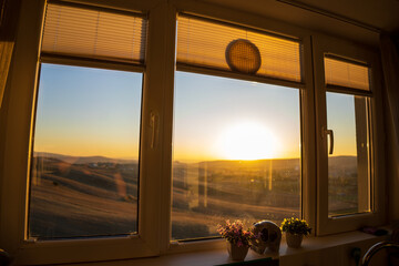 Sunset view from the kitchen window