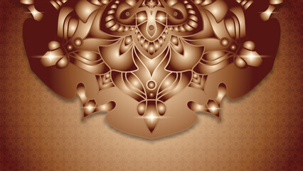 Luxury islamic background with copper ornament and place for your text.