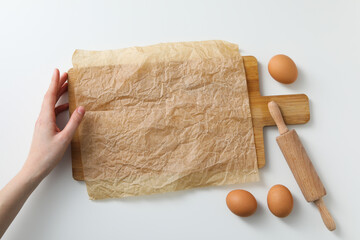 Concept of accessories for cooking and baking - baking paper