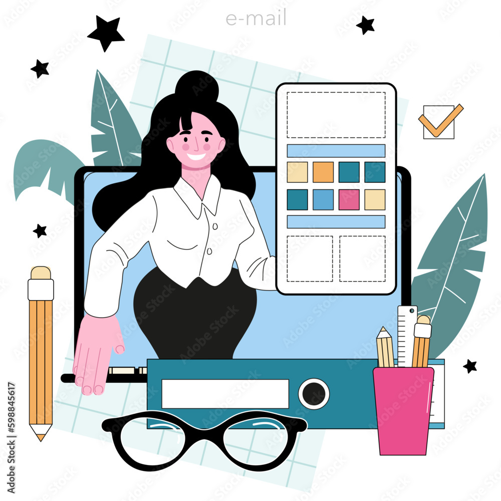 Poster ux and ui designer online service or platform. app or website