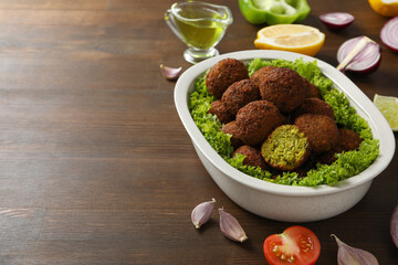 Vegetarian food concept - falafel, tasty falafel balls