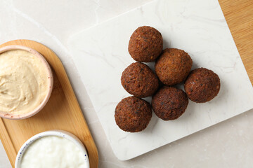 Vegetarian food concept - falafel, tasty falafel balls