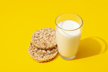 Concept of diet and healthy nutrition with crisp bread