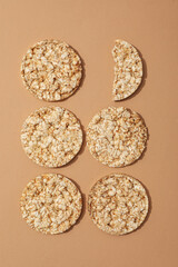 Concept of diet and healthy nutrition with crisp bread