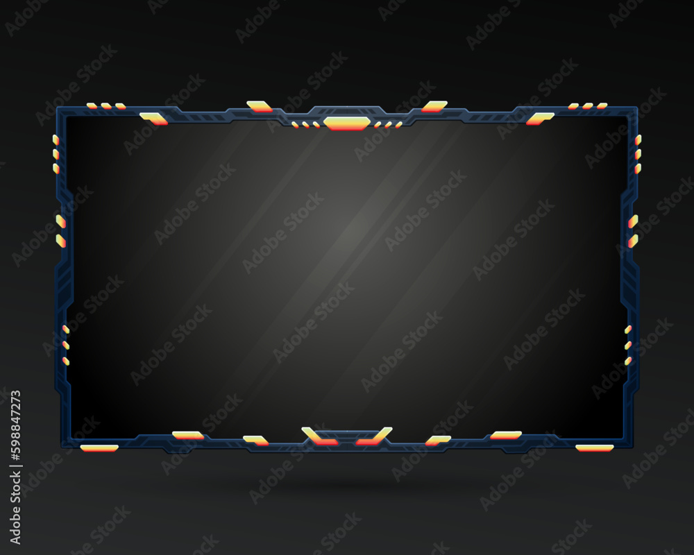 Poster abstract live stream overlay webcam screen gui border frame for video broadcast