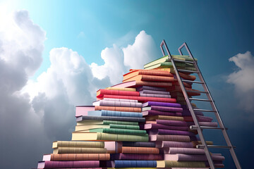 Staircase leading to heaven. Generative AI.