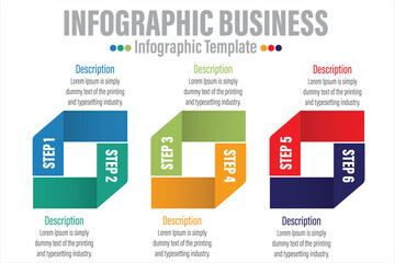 Timeline business for Six 6 options, Timeline infographics design vector and Presentation business can be used for Business concept with Six 6 steps or processes