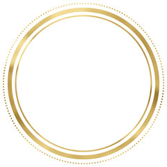 Golden Vintage Texture Circle Frame Outline