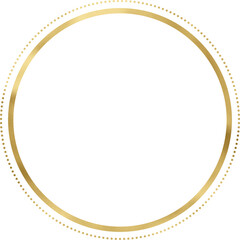 Golden Vintage Texture Circle Frame Outline