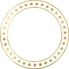 Golden Vintage Texture Circle Frame Outline