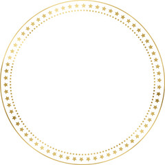 Golden Vintage Texture Circle Frame Outline