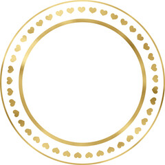 Golden Vintage Texture Circle Frame Outline