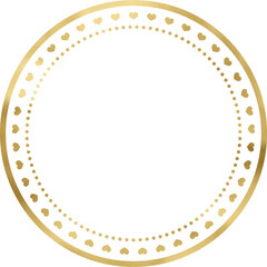 Golden Vintage Texture Circle Frame Outline