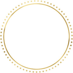 Golden Vintage Texture Circle Frame Outline