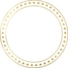 Golden Vintage Texture Circle Frame Outline