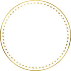Golden Vintage Texture Circle Frame Outline